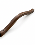British handmade wooden grab rail by Luxworth, steam-bent oak, ash, and walnut for indoor use, showcasing natural wood grain and craftsmanship.