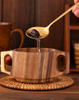 Luxworth Discreet Acacia 2-handled mug for drinking aids, with ergonomic handles and a simple design, ideal for easy grip.