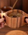 Luxworth Discreet Acacia 2-handled mug designed for drinking aids, featuring ergonomic handles and a clear, durable design.