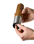 Electric one-handed mill with natural wood and steel design, ideal for indoor use by DK Household Brands.