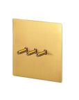 Gold stainless steel indoor easy-toggle light switch by Luxworth, featuring a sleek metallic finish and simple toggle design.