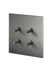 Grey stainless steel Luxworth indoor easy-toggle light switch with a sleek design and durable finish.