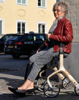 Luxworth Let's Fly luxury rollator by Trust Care with adjustable handles, sturdy frame, and comfortable seat for mobility support.