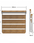 Luxworth oak folding shower seat with wooden finish and metal frame, designed for safe, space-saving bathroom seating.