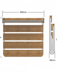 Luxworth oak folding shower seat with wooden finish and metal frame, designed for safe, space-saving bathroom seating.