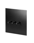 Matte black stainless steel Luxworth indoor easy-toggle light switch with a sleek design and modern finish.