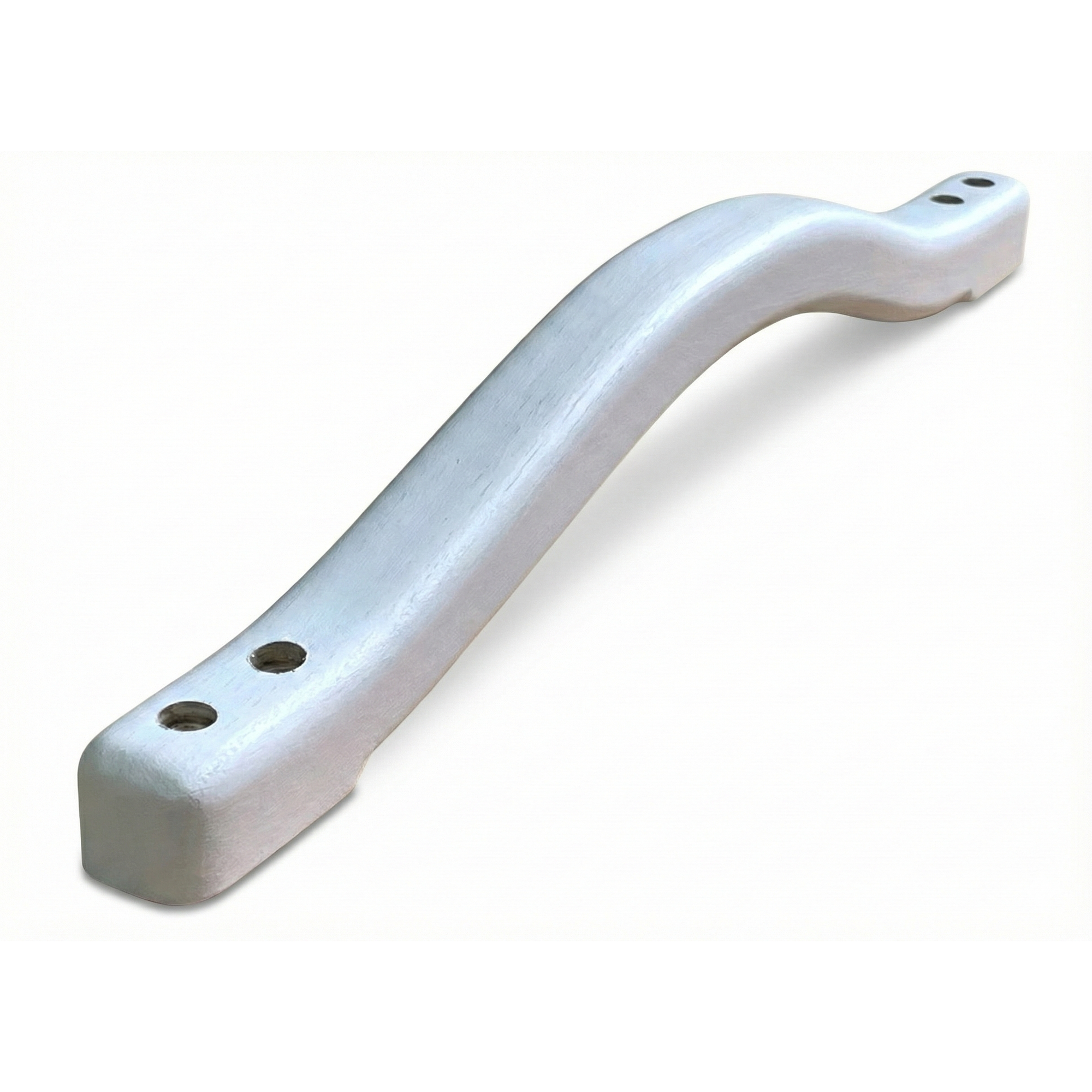British handmade wooden grab rail by Luxworth, designed for indoor use, shown in natural wood finish with sturdy mounting brackets.