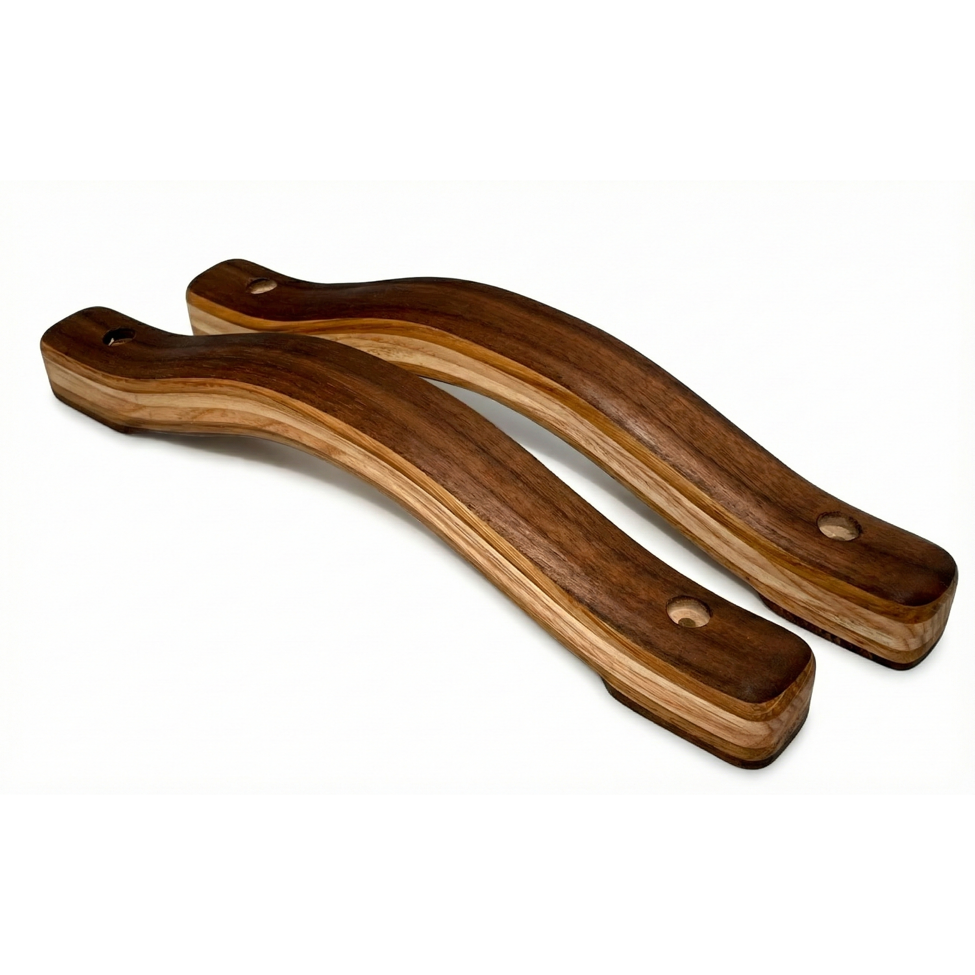 British handmade wooden indoor grab rail by Luxworth, featuring smooth polished finish and sturdy design for safe support.