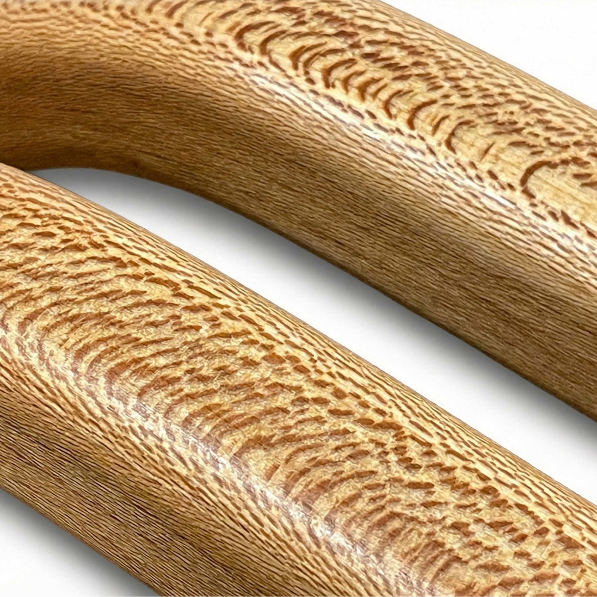 British handmade wooden grab rail by Luxworth, indoor use, showcasing polished wood with mounting brackets for stability.