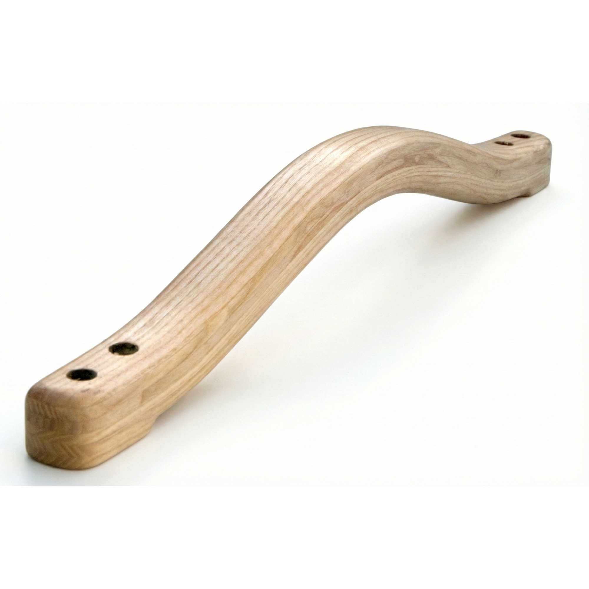 British handmade wooden grab rail by Luxworth, designed for indoor use, featuring a polished natural wood finish and sturdy mounting.