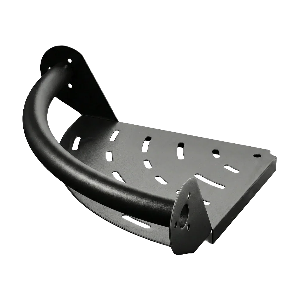 Luxworth corner shower caddy with integrated grab bar, featuring a sturdy grab rail and shower shelf for added safety and storage.