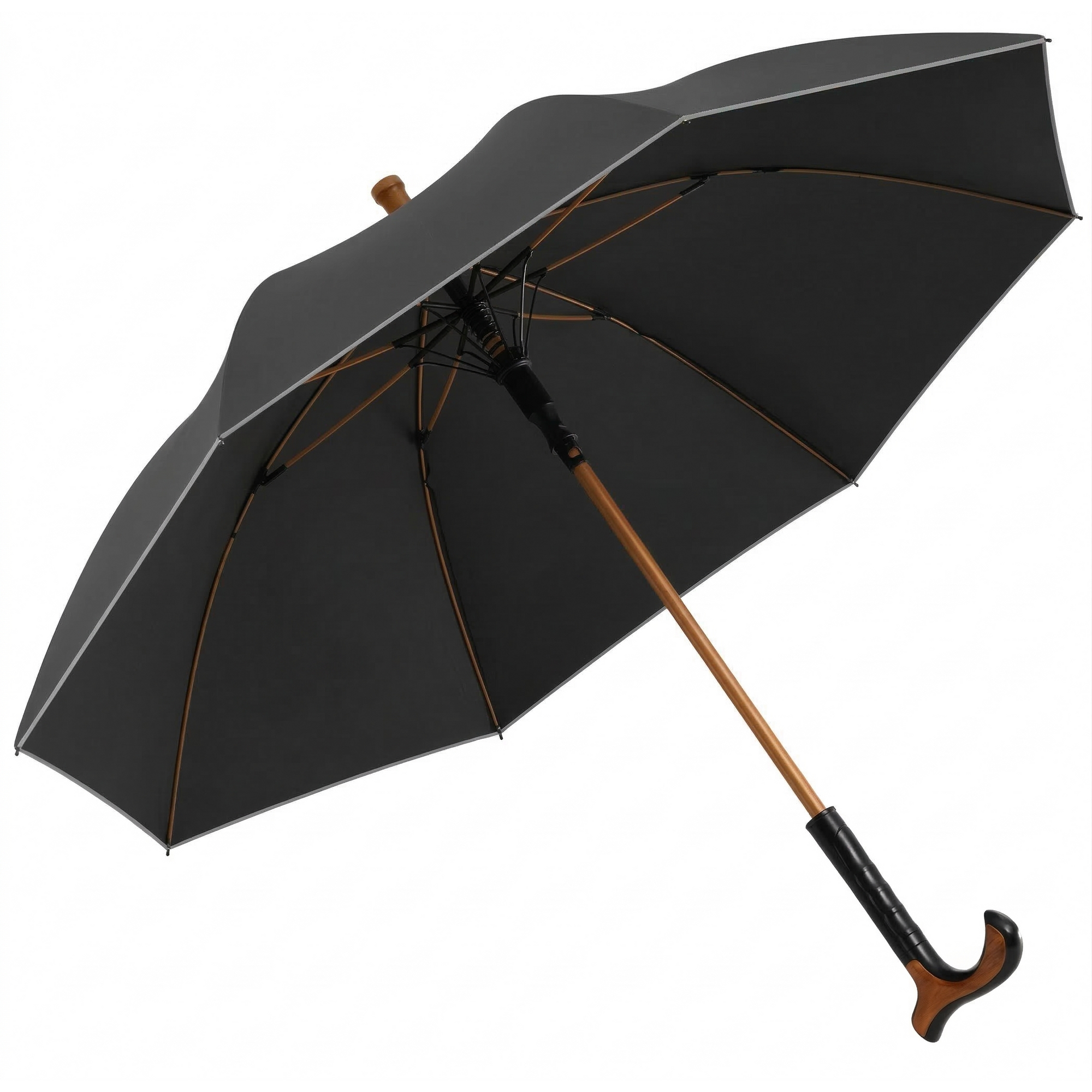 Luxworth detachable walking cane umbrella with a sleek handle and compact design, perfect for rain protection and portability.