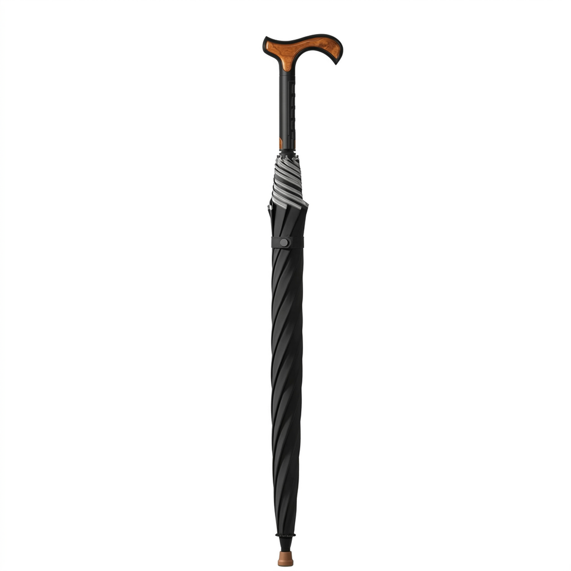 Luxworth detachable walking cane umbrella with a sleek handle and foldable design, ideal for rain protection and mobility.