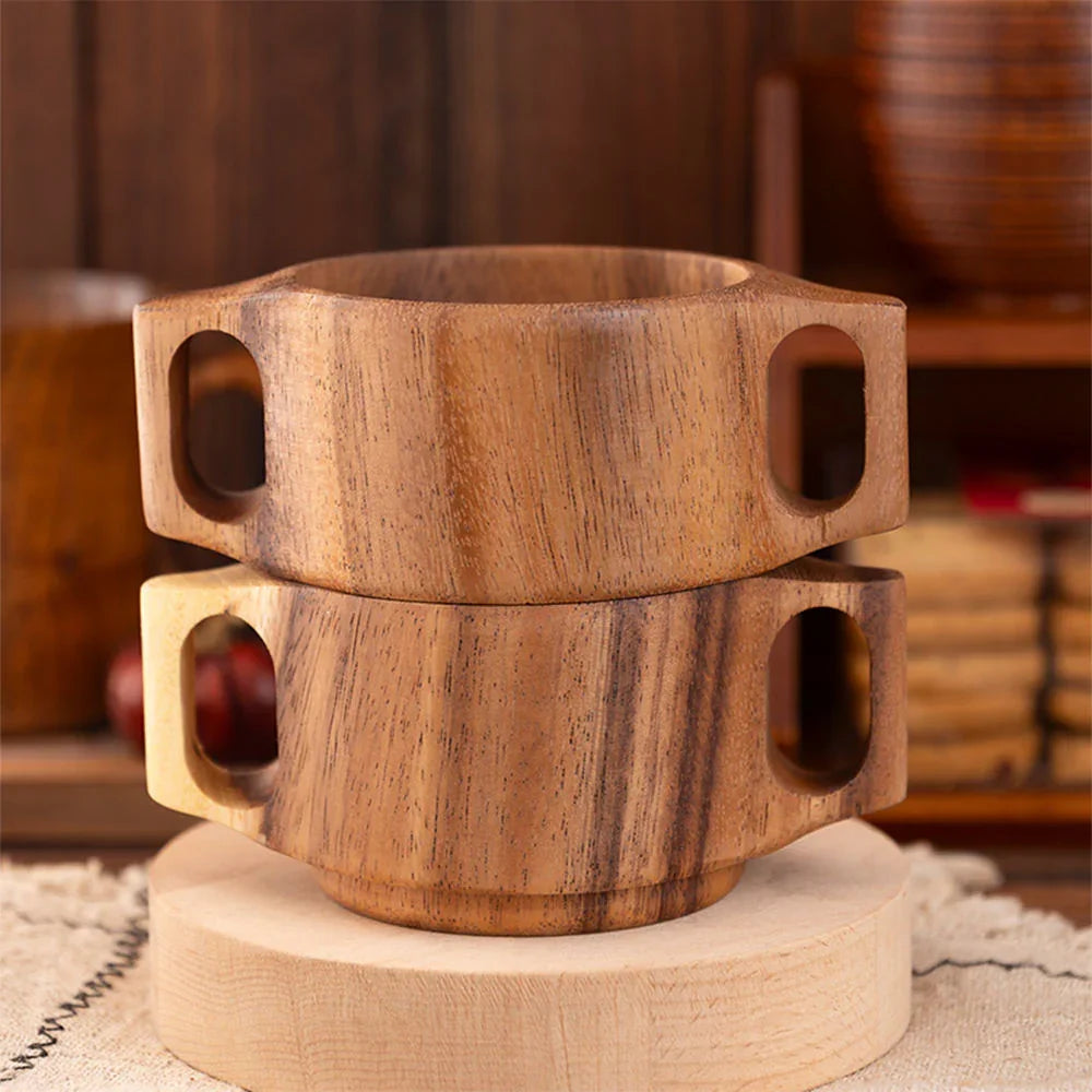 Luxworth Discreet Acacia 2-handled mug designed for drinking aids, featuring ergonomic handles and a discreet, sturdy design.