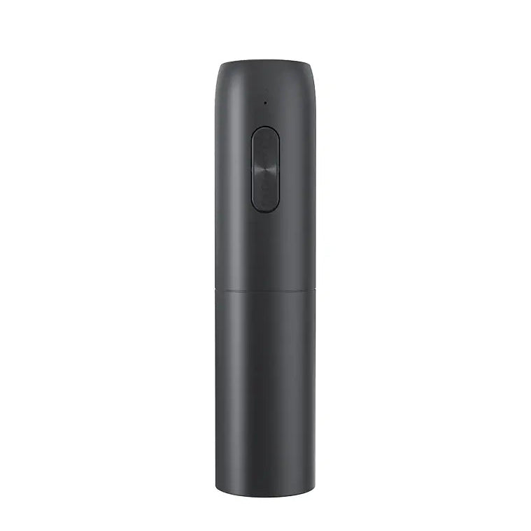 Luxworth electric corkscrew opening a wine bottle, showcasing a sleek black electric wine opener in action.
