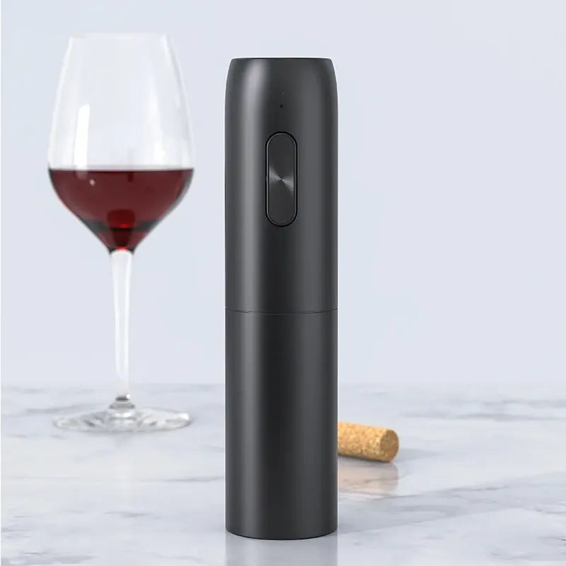 Luxworth electric corkscrew opening a wine bottle with a sleek design and ergonomic handle.
