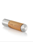 Electric one-handed mill with natural wood and steel, designed for indoor use by DK Household Brands, ideal for fresh ground spices.