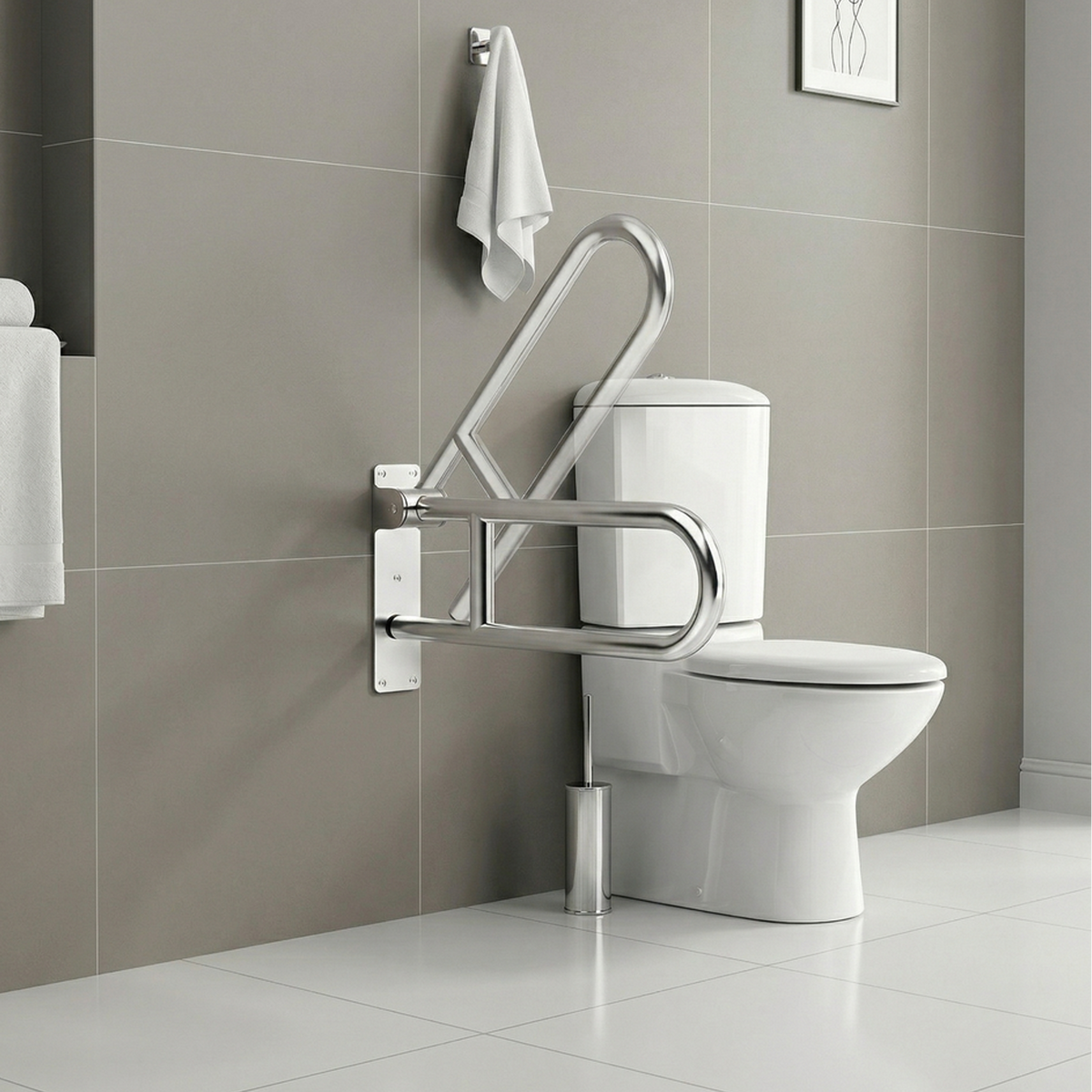 Luxury Grab Rails Folding Toilet Grab Rail | Luxworth Luxury Bathroom Safety