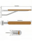 Foldable wooden and satin aluminum toilet grab rail by Luxworth, designed for safety and support in bathrooms.