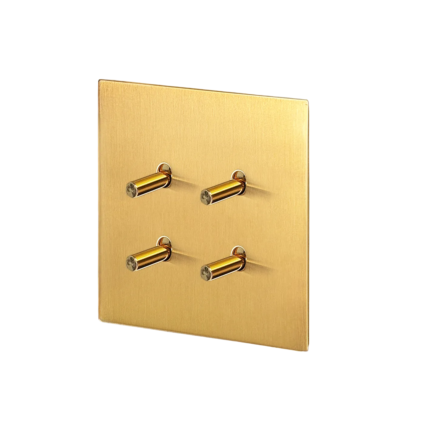 Gold stainless steel indoor easy-toggle light switch by Luxworth, mounted on a wall with a sleek modern design.
