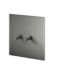 Grey stainless steel Luxworth indoor easy-toggle light switch with a sleek, modern design and toggle mechanism.