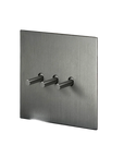Grey stainless steel Luxworth Easy-Toggle indoor light switch with a sleek, modern design and easy toggle operation.