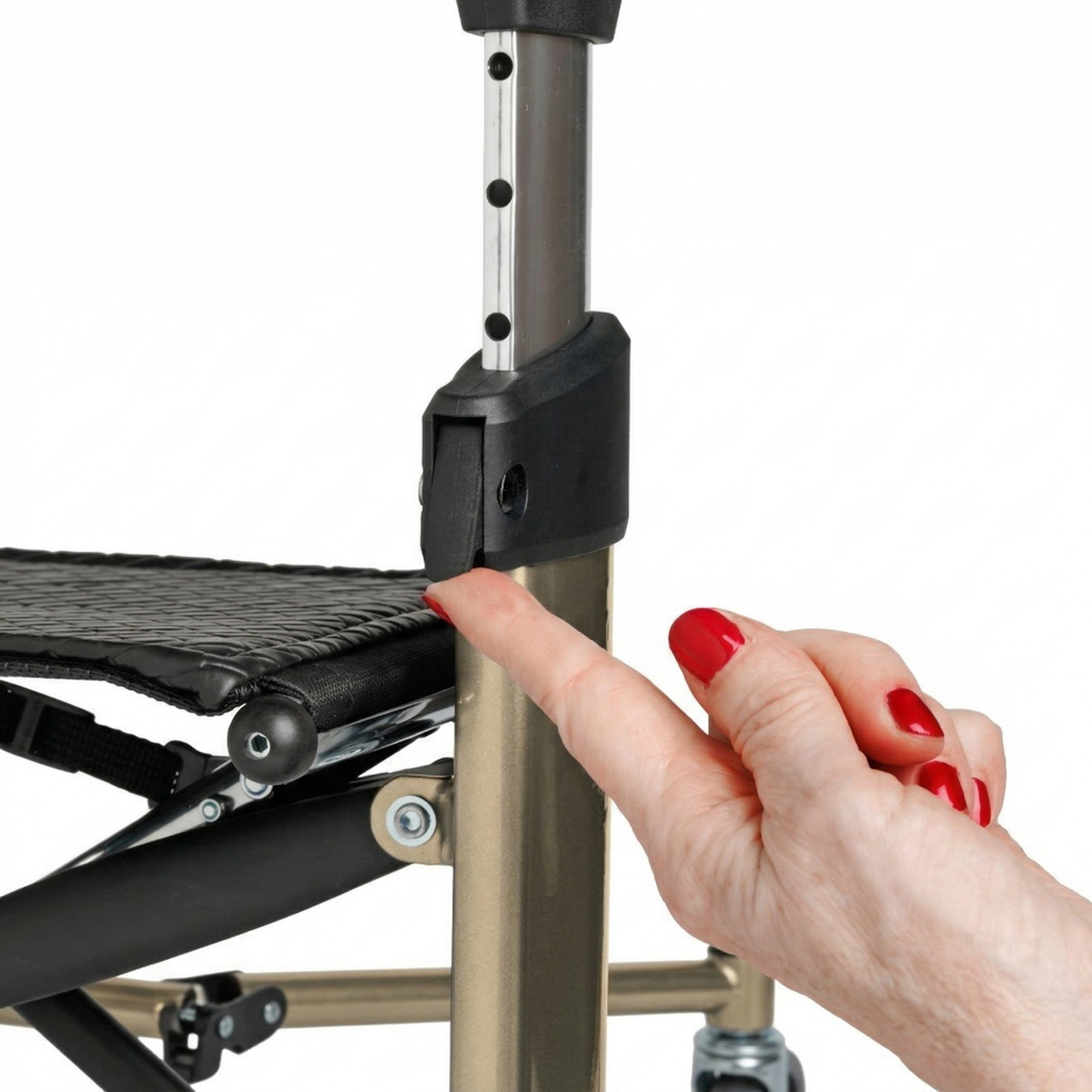 Let's Fly luxury rollator by Trust Care Luxworth with a sturdy frame, padded seat, and adjustable handles for comfortable mobility.