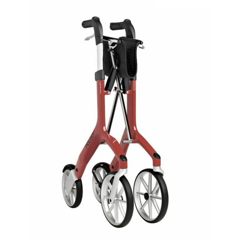 Luxworth Let's Fly luxury rollator by Trust Care with sturdy frame, comfortable seat, and convenient handlebar for mobility aid.