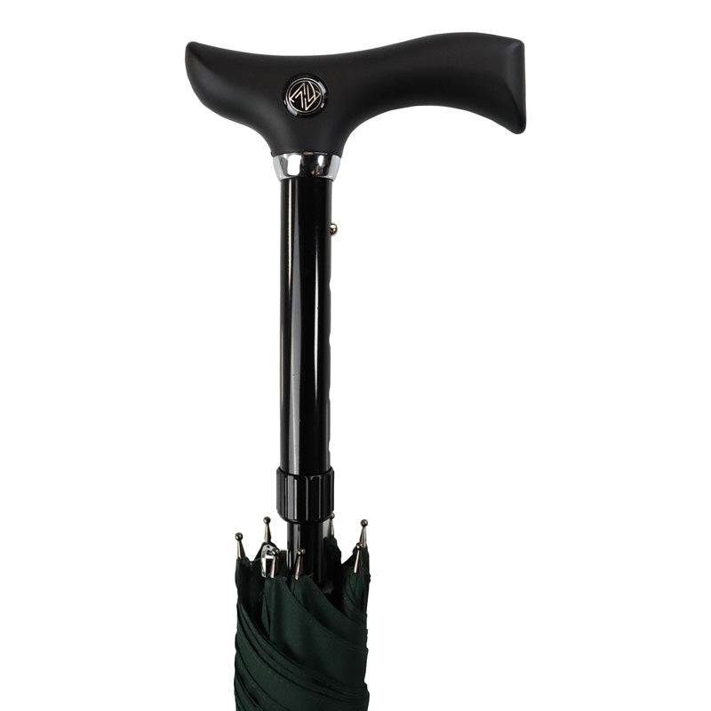 Luxworth adjustable walking stick umbrella with ergonomic crutch handle, lightweight and stylish for comfortable outdoor use.