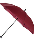 Luxworth adjustable walking stick umbrella with ergonomic crutch handle, featuring a sleek, compact design for easy portability.