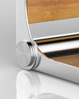 Luxworth oak folding shower seat with wooden seat and metal frame, designed for bathroom safety and convenience