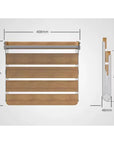 Luxworth oak folding shower seat with wooden finish, featuring a sturdy frame and foldable design for bathroom safety and convenience.