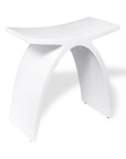Luxworth stone arched shower stool with smooth solid surface and sturdy design, perfect for bathroom seating and support.