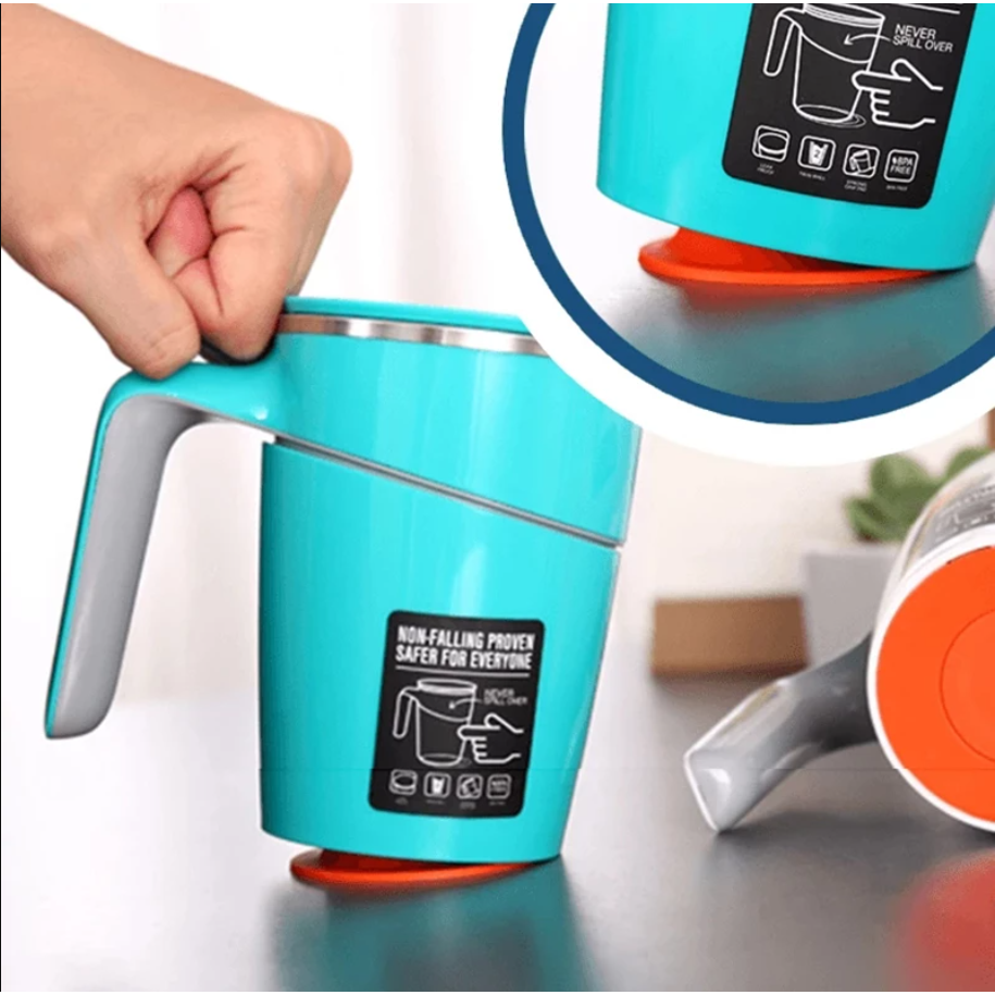Luxworth spill-proof thermal mug with lid, stainless steel body, and insulated design for hot and cold beverages.