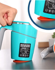 Luxworth spill-proof thermal mug with lid, stainless steel body, and insulated design for hot and cold beverages.