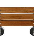 Luxworth teak folding shower seat with sturdy frame and wooden seat for comfortable bathroom use