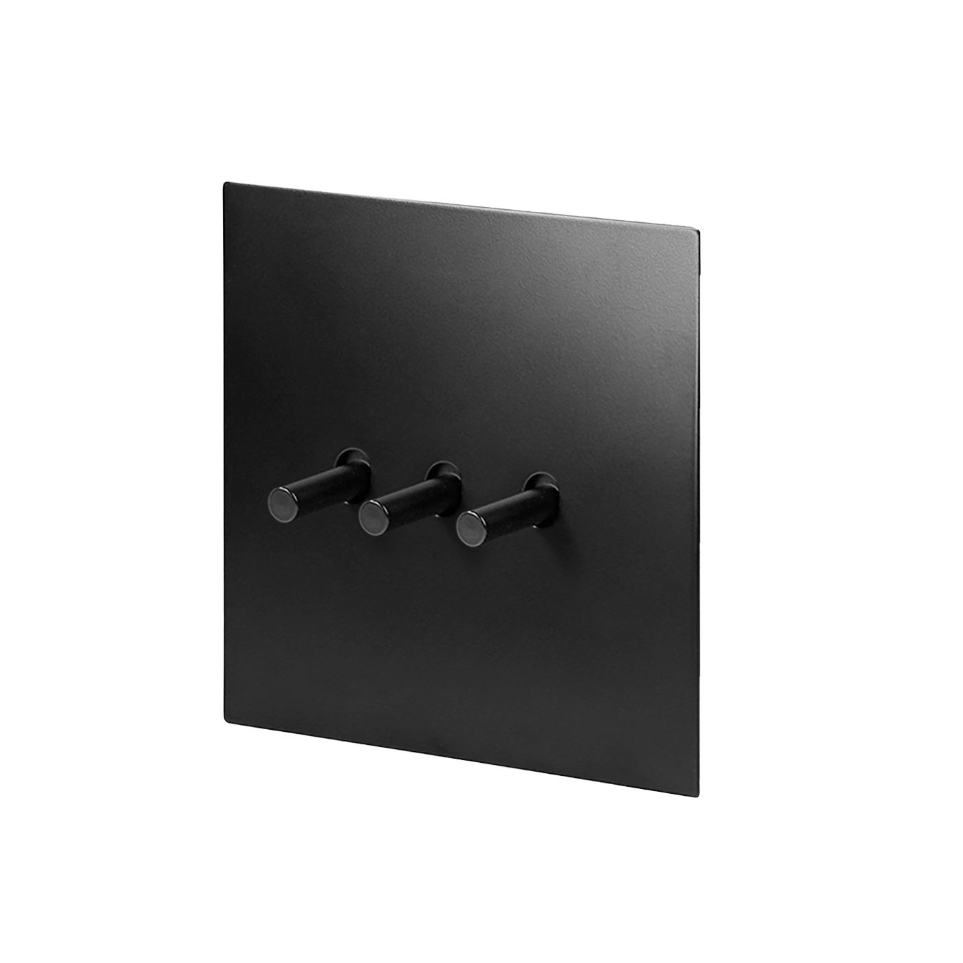 Matte black stainless steel Luxworth indoor easy-toggle light switch with a sleek design and modern finish.