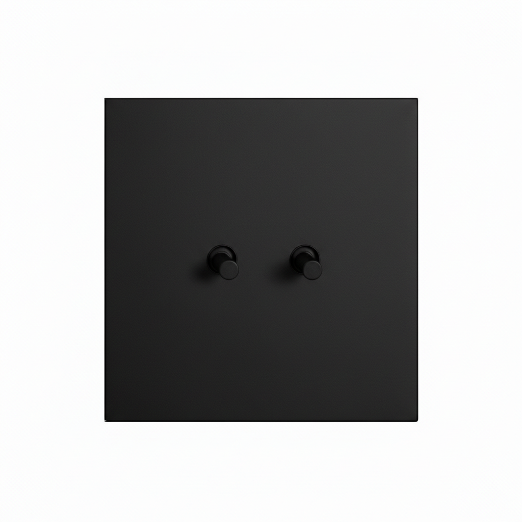 Matte black stainless steel Luxworth indoor easy-toggle light switch with sleek modern design and durable finish.