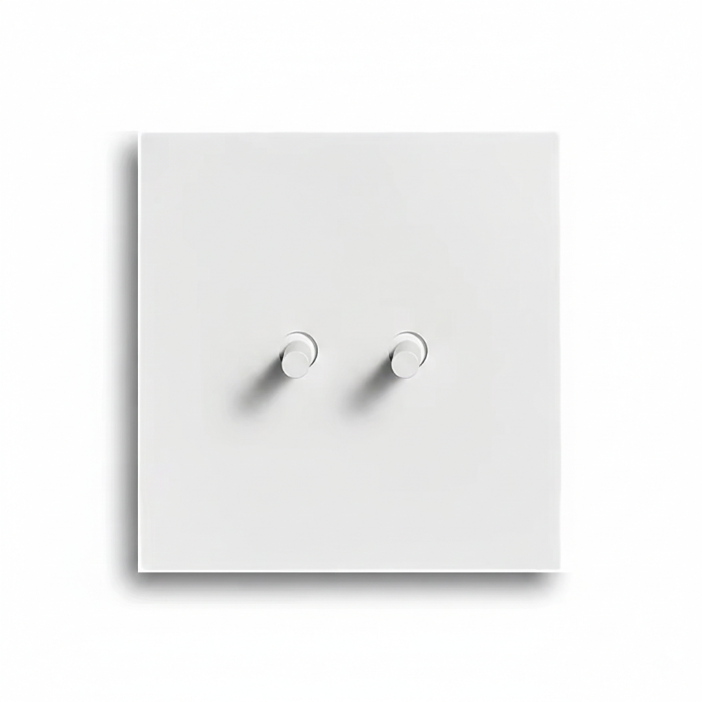 Matte white stainless steel Luxworth easy-toggle indoor light switch with modern design and sleek finish.