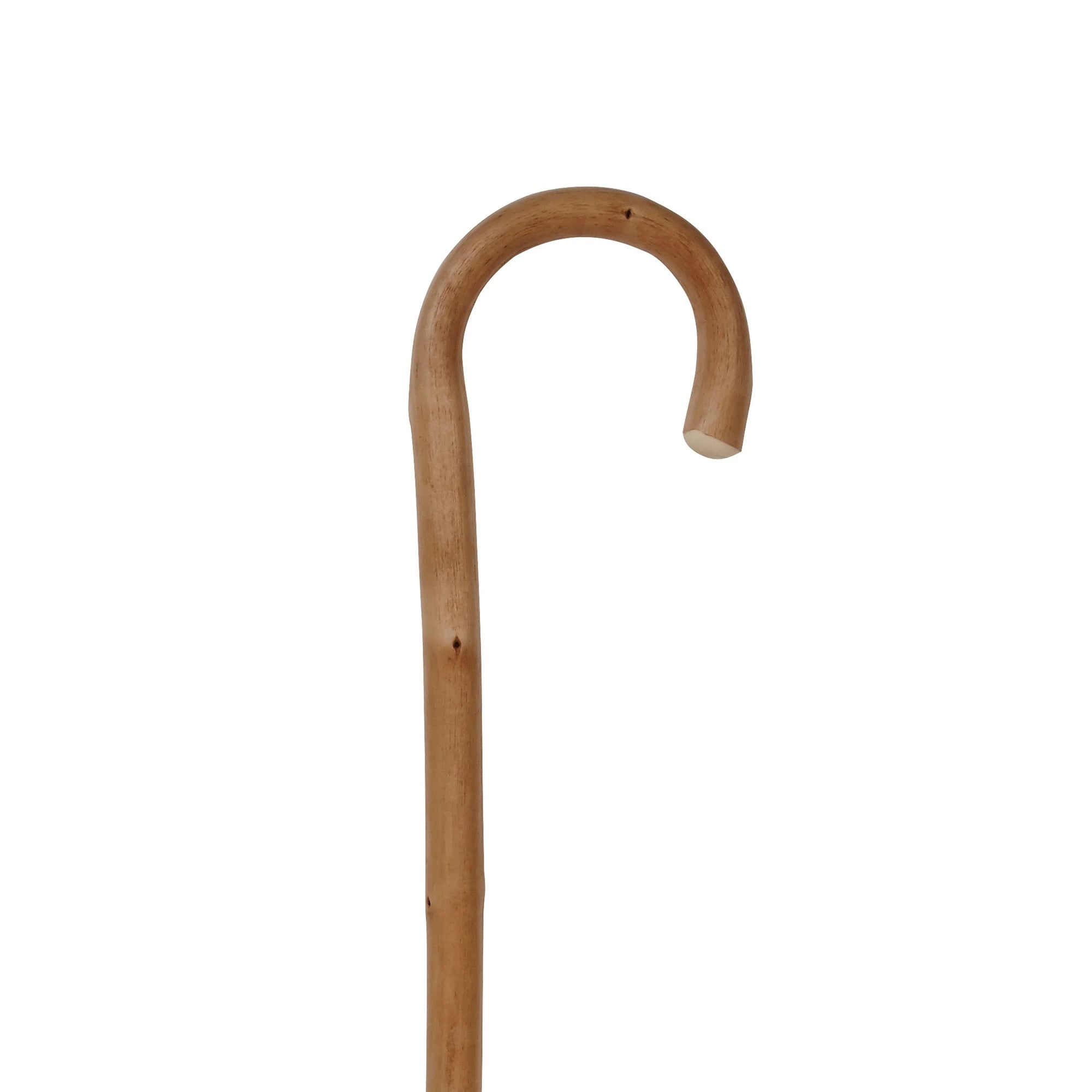 Luxworth natural chestnut walking stick with a distinctive crook handle, showcasing classic craftsmanship and sturdy design.