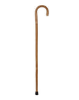 Natural chestnut crook handle walking stick by Luxworth, featuring a polished wooden design with a curved ergonomic handle.