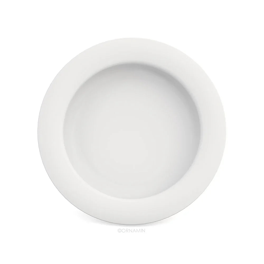 Small discreet sloped dining plate by Luxworth, an eating aid with a gentle incline for easier food scooping and portion control.