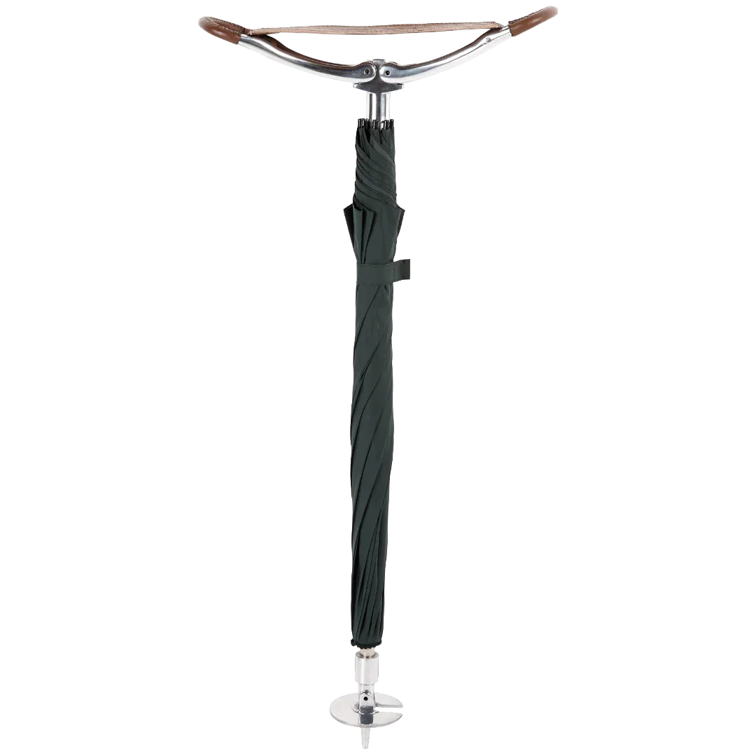 Luxworth Heritage Shooting Stick Umbrella with wooden handle and sturdy shaft, designed for outdoor shooting and weather protection.